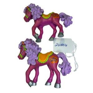 Groovy Girls Pink Purple Horses Toy Set Two Figurines Saddle